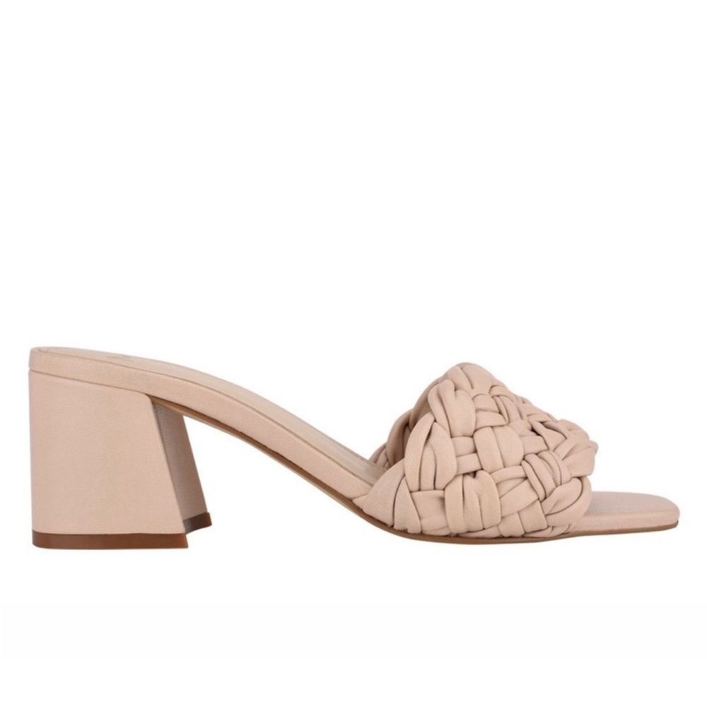 Marc Fisher Naha Braided Leather Slides Cream Size 5.5